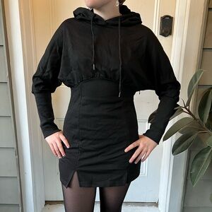NWT Cider Black Hooded sm mini dress
